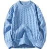 Generic Maglione Autunnale da Uomo, Girocollo, Lavorato a Maglia a trecce, Casual, Intrecciato, con Trama Testurizzata, alla Moda per Uomo