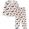 Alliya Romantico bassotto da donna a maniche lunghe pigiama set loungewear tutte le stagioni caldo top pantaloni gamba larga, Nero , M
