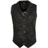 Infinity Leather Gli Uomini Liscia Capra Scamosciato Classico Elegante Nero Gilet in Pelle L