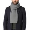 CLASSE77 - Sciarpa lavorata a maglia in lana - Stile maglia inglese a coste - Unisex - Artigianale, Made in Italy (Grigio)