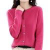 DJFOG Cardigan Maglioni in Cashmere da Donna, 2024 Cardigan in Cashmere con Bottoni Davanti Manica Lunga Morbido Caldo Maglia Elastica Maglioni (Rosso Rosa, L)