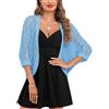 Gyabnw Bolero Donna in Pizzo Maniche 3/4 Coprispalle Corto | Cardigan leggero e traspirante, apertura frontale, per abiti, cerimonie, feste e serate estive