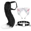 DRESHOW Fox Faux Fur Tail Cat Ears Fascia Halloween Party Costume Neck Chocker Cosplay Set per Adolescenti Adulti