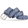Dokeno Cintura Borchiata da Donna 110 cm a Stella, Cintura in Pelle Punk Vintage Larga 3,8 cm per Jeans, Pantaloni e Pantaloncini, Moda Donna Regolabile con Fibbia in Metallo (Blu)