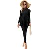 seafanny Costume da Bagno da Donna Modesto Manica Lunga Burkini Copertura Completa Musulmana Costumi da Bagno (Nero 36-38) S