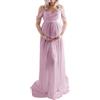 vewoza Abito premaman per fotografia Chiffon Off-Spalla Elegante Abito Anteriore Spacco Lungo Abiti Gravidanza per Photoshoot