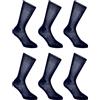 LANCETTI - 6 Paia di Calze Classiche Eleganti per Uomo in Pregiato Cotone Filo di Scozia, Blu Notte, 42-44