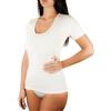 Clessidra Maglietta a Manica Corta Donna in Lana Cotone Made in Italy E-4210 (4, Bianco)