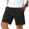 Suwangi Pantaloncini Uomo Casual Shorts Joggers Estivi con Tasche Zip | Vita Elastica,Corsa,Running,Palestra