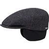 Stetson Kent Copriorecchie Coppola Uomo Berretto con Visiera Motivo a Spina di Pesce Autunno Inverno