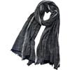 REHJJDFD - Sciarpa da uomo, in cotone e lino a righe, scialli pashmina caldi, con cordoncino corto, Grigio e nero., Taglia unica