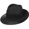 Borsalino Cappello di Paglia Big Brim Fedora Uomo - Made in Italy Estivo da Giardiniere Cappelli Spiaggia con Nastro Grosgrain Primavera/Estate Estate - 56 cm Nero-Nero
