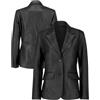 Leather Verse Classic 2 Button Blazer Giacca Auto Cappotti Per Le Donne, Nero - Vera Pelle, XXS