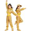 LOLANTA Bambini Paillettes Hip Hop Costume da Ballo con Paillettes Strada Abbigliamento da Danza Set Giacca e Pantaloni