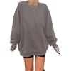 Tongmingyun Felpa da Donna Los Angeles, Pullover Oversized, Manica Lunga, Girocollo, Basic, Loose, Tops, Senza Cappuccio, Teenager, Vintage, Camicie, grigio., S