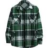 HANXIULIN Giacca Pile Quadri Camicetta da Uomo a Maniche Lunghe Scozzese con Risvolto Chiaro Abbinato alla Casual da Uomo Camicie A Fiori (Green, XXL)