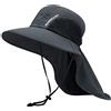 Bassdash Cappello da Sole Unisex UPF 50+ Cappello da Pesca Idrorepellente Tesa Larga con Ampia Protezione del Collo Coda di Cavallo Uomo Donna