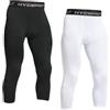 HYCOPROT 3/4 Pantaloni a Compressione da Uomo Pantaloni da Corsa ad Asciugatura Rapida Calzamaglia Sportivi Leggings Base Layer Traspiranti Pantaloni Stretti
