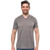 Merino.tech T Shirt Lana Merino - Intimo Termico Uomo Lana Merinos - Maglietta Trekking Uomo con Strato Base Leggero (Grey Melange V-Neck, Large)