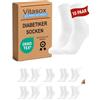Vitasox Calzini da uomo per diabetici, senza gomma e senza cuciture, 4, 6, 8, 10 paia, 10 x bianco, 39-42