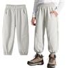 Domueay Pantaloni Softshell Foderato in Pile per Bambini, Impermeabili Antivento Inverno Termici Ragazzi Pantalone per Trekking Hiking Pioggia Montagna Escursionismo, 12-13 Anni, Grigio