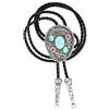 Tochispa cravatta bolo per uomo, fatto a mano western cowboy lega mix naturale pelle Bolo Tie