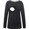 Smallshow Donna Top per Allattamento a Maniche Lunghe 3 Pack