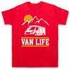 My Icon Art & Clothing Van Life Camper Van Living Off Grid Maglietta da uomo, Rosso, S