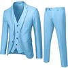 YOUYING Completo da uomo 3 pezzi Slim Fit monopetto giacca gilet pantaloni blazer set casual business party abiti da matrimonio, A# Blu, L