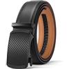 SENDEFN Cintura Uomo, Cintura Uomo Pelle con Cricchetto Automatica, Larghezza 35 mm, Trim Regolabile per Adattars, Cinture Adatto per Abbigliamento da Lavoro e Casual con Confezione Regalo