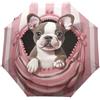 GAIREG Ombrello da viaggio tascabile rosa bianco cucciolo antivento apertura automatica pieghevole pieghevole compatto ombrello per pioggia
