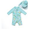 BONVERANO Costume Intero Resistente alle Maniche a 3/4 per Neonate Protezione UV 50+