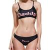 SINGUYUN Sì Papà Reggiseno e Panty Set Costume da bagno Anime Bikini Cosplay Lingerie Set, nero, Medium
