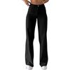 LOIJMK Jeans casual dritti da donna, lavati, dritto, alla moda, con gamba dritta, pantaloni in denim, pantaloni a vita alta, pantaloni per tutti i giorni, casual, comodi, jeans da donna Streetwear, Nero , L