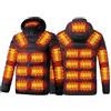 Generico Giacca Riscaldato con Cappuccio, Piumino Riscaldato Uomo Donna 23 Elementi Riscaldanti in Grafene 3 Livelli di Temperatura, Gilet Riscaldato per Moto Pesca Attività all'aperto(Black,6XL)