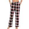 Lovasy Pantaloni Pigiama Donna in Pile Pantaloni a Quadri Morbidi e Caldo Trousers Plaid con Tasche per Casa Casual B Rosso e nero S