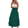 Gratoryna Gonna Lunga da Donna in Tulle, Linea A, con Volant, a Vita Alta, a Strati, Sottoveste, Verde Scuro., M