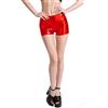 YUDATPG - Pantaloncini corti da donna in metallo lucido riflettenti, hot pants, fondo per rave, a vita alta, intimo per discoteca, outfit da festa, Rosso, XL