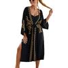 L-Peach Kimono da Spiaggia Cardigan Donna Kaftano Lungo Vestito Copricostume da Bagno Bikini Aperto con Coulisse