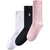 Polo Ralph Lauren Crew Rib Solid Bambina, Rosa assortiti, 9-11