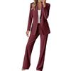 Richymfa Completo da Donna da Cerimonia Estivo Eleganti Tailleur con Pantalone da Donna Aperto Davanti e Lavoro Completa Maniche Lunghe Completi di Pantaloni Elegante con Completo Pantalone/Gonna