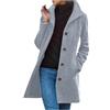 Generico Cappotto Donna Elegante Cappotto Donna Trench con Taglio Slim Fit Doppio Petto, Giacca in Lana Mista con Maniche Lunghe e Bottoni Eleganti, Curvy Invernale
