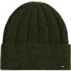 Tommy Hilfiger Donna Berretto in Maglia Flag Fluffy Berretto, Verde (Huntsman Green), Taglia Unica