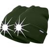 ATNKE 2 Pezzi Nuovo Berretto con Luce LED Calda Cappello Ricaricabile USB Unisex Ultra Luminoso 4 LED Lampada a Luce Impermeabile Multicolore