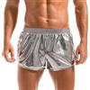 Amy Coulee Boxer sexy da uomo Shiny Metallic Shorts lucidi corti glitter pantaloni discoteca, argento, L