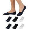 CALZITALY PACK 6-12 Paia Salvapiedi Unisex, Pedalini In Cotone, Fantasmini Scollati Uomo e Donna, Calzini Invisibili | 35-38, 39-42, 43-46 | Calzetteria Italiana (35-38, 2 Bianco + 2 Nero + 2 Blu)