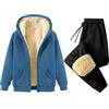 Generisch Tuta da jogging da donna, invernale, calda, tinta unita, sportiva, imbottita, casual, in due pezzi, per la casa, comoda tuta per il tempo libero