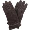 SNUGRUGS Guanti da donna in morbida pelle scamosciata con finiture in pelle e design a fiocco, Marrone, M