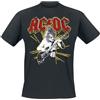 AC/DC Back in Black Uomo T-Shirt Nero 100% Cotone Regular