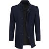 Allthemen Cappotto Lana Invernale Uomo Collo Alto Parka Media Lunghezza | Caldo,Antivento,Collo Spesso,Vestibilità Regular,Tinta Unita,Trench Coat,Overcoat Cerniera,Casual Business,2 Tasche Interne